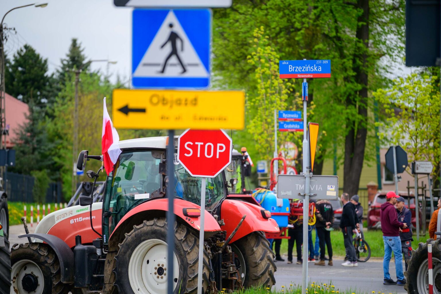 Protest rolnikow skrzyzowanie Nowosolna 58
