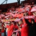 Doping kibiców w meczu Widzew Łódź - Korona Kielce