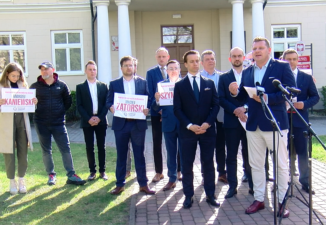 Krzysztof Bosak poparł kandydaturę Roberta Szymczaka na prezydenta Sieradza