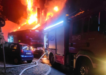 Nocny pożar w Wieruszowie