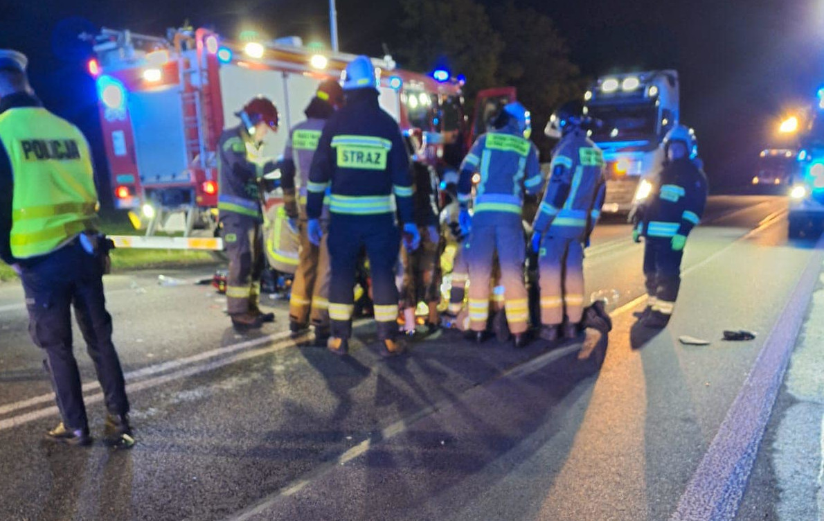 Wypadek na DK14 w Jamnie