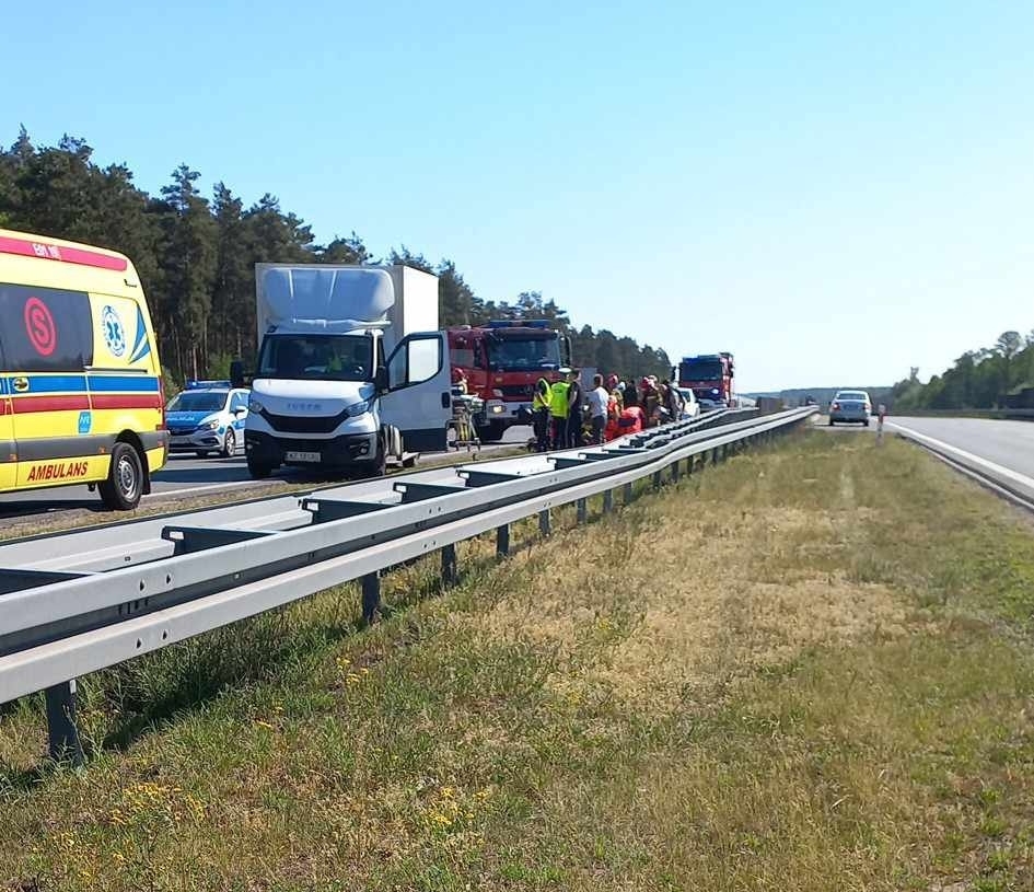 Śmiertelny wypadek na A2. Nie żyje motocyklista 1 Śmiertelny wypadek motocyklisty na A2