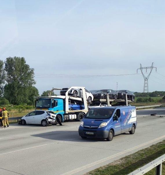 Wypadek na A1 przed węzłem Radomsko