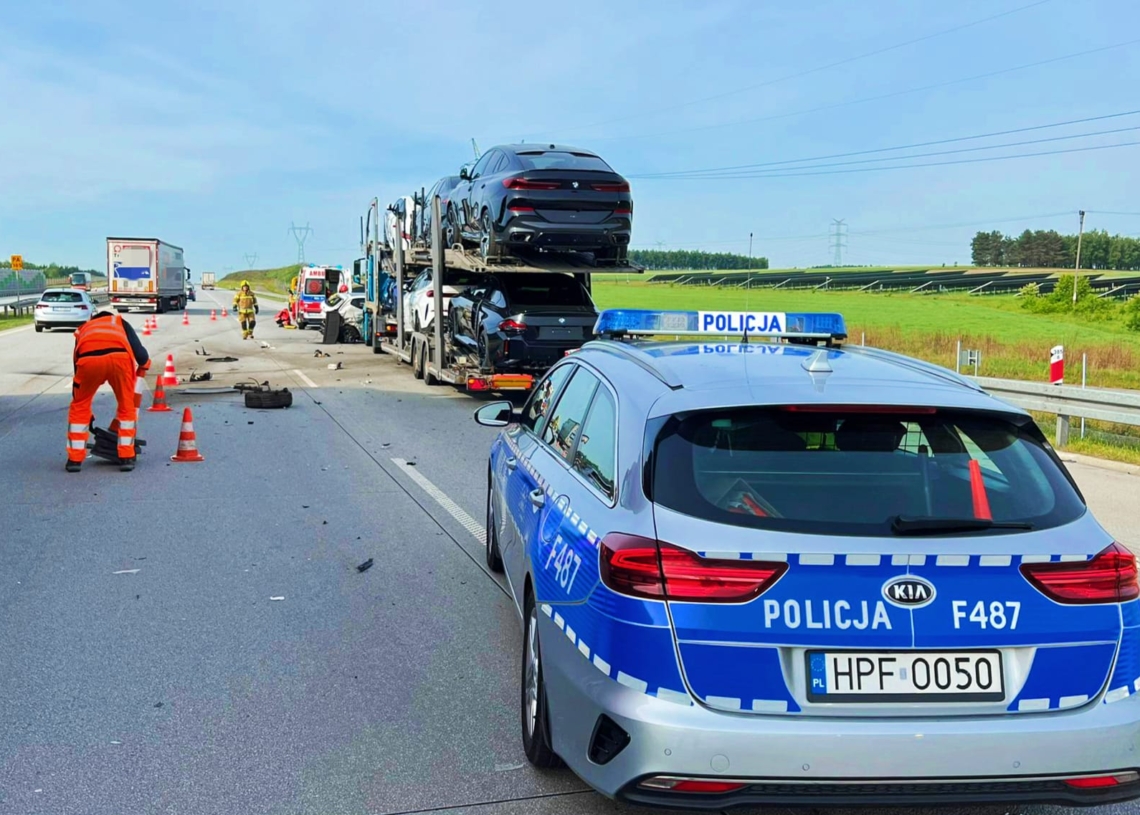 Wypadek na A1 przed węzłem Radomsko