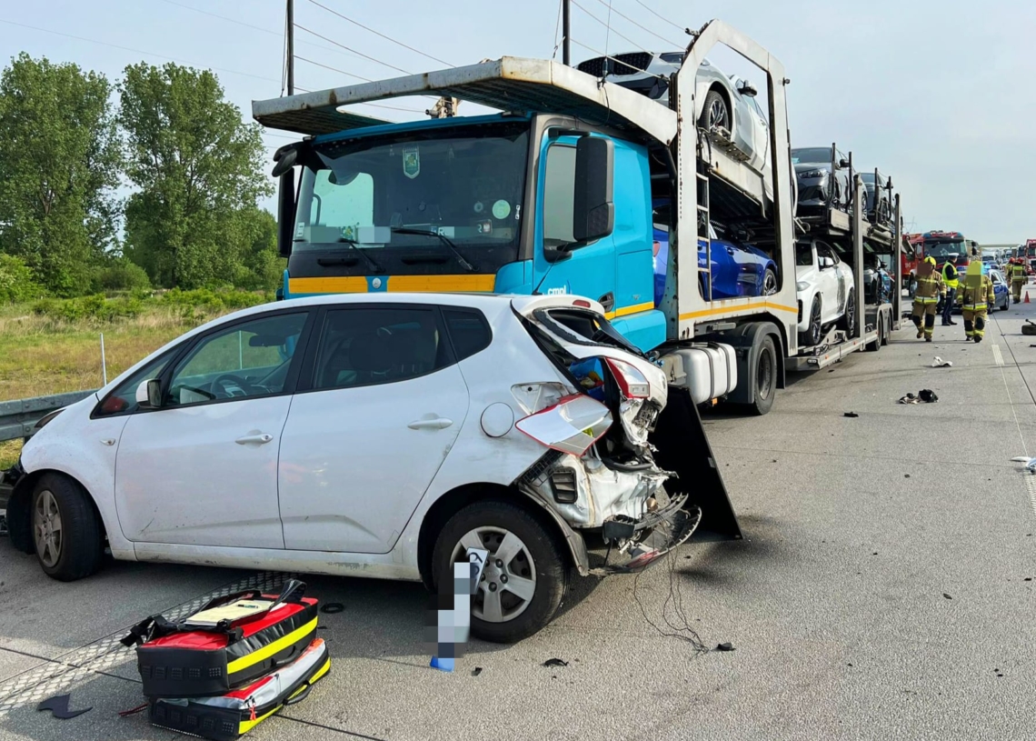 Wypadek na A1 przed węzłem Radomsko