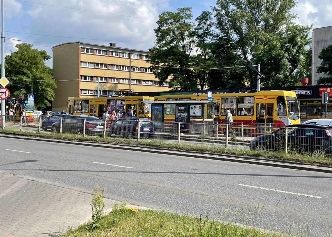 Zatrzymanie tramwajów na ul. Aleksandrowskiej