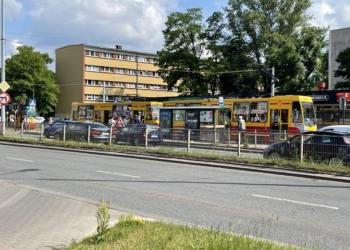Zatrzymanie tramwajów na ul. Aleksandrowskiej