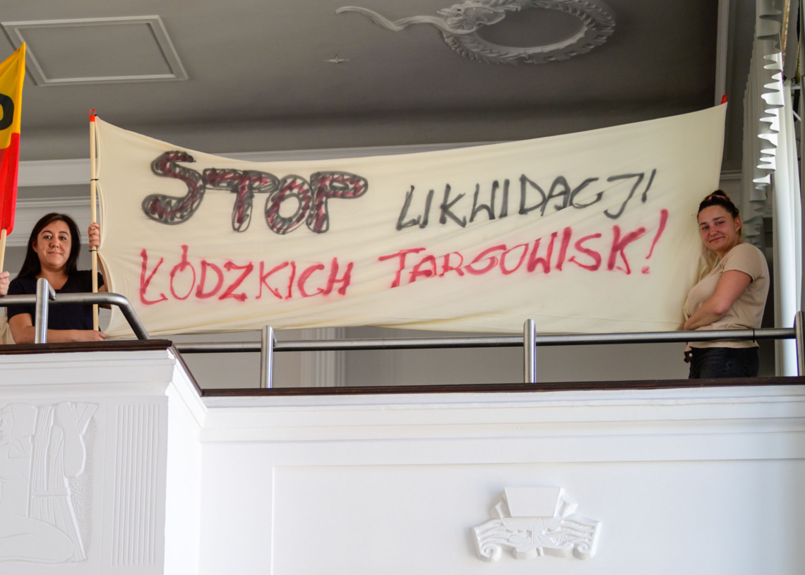 Protestujący handlowcy z Wodnego Rynku