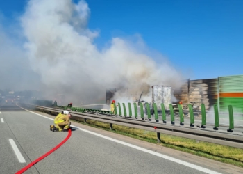 Pożar pojazdu ciężarowego na S8