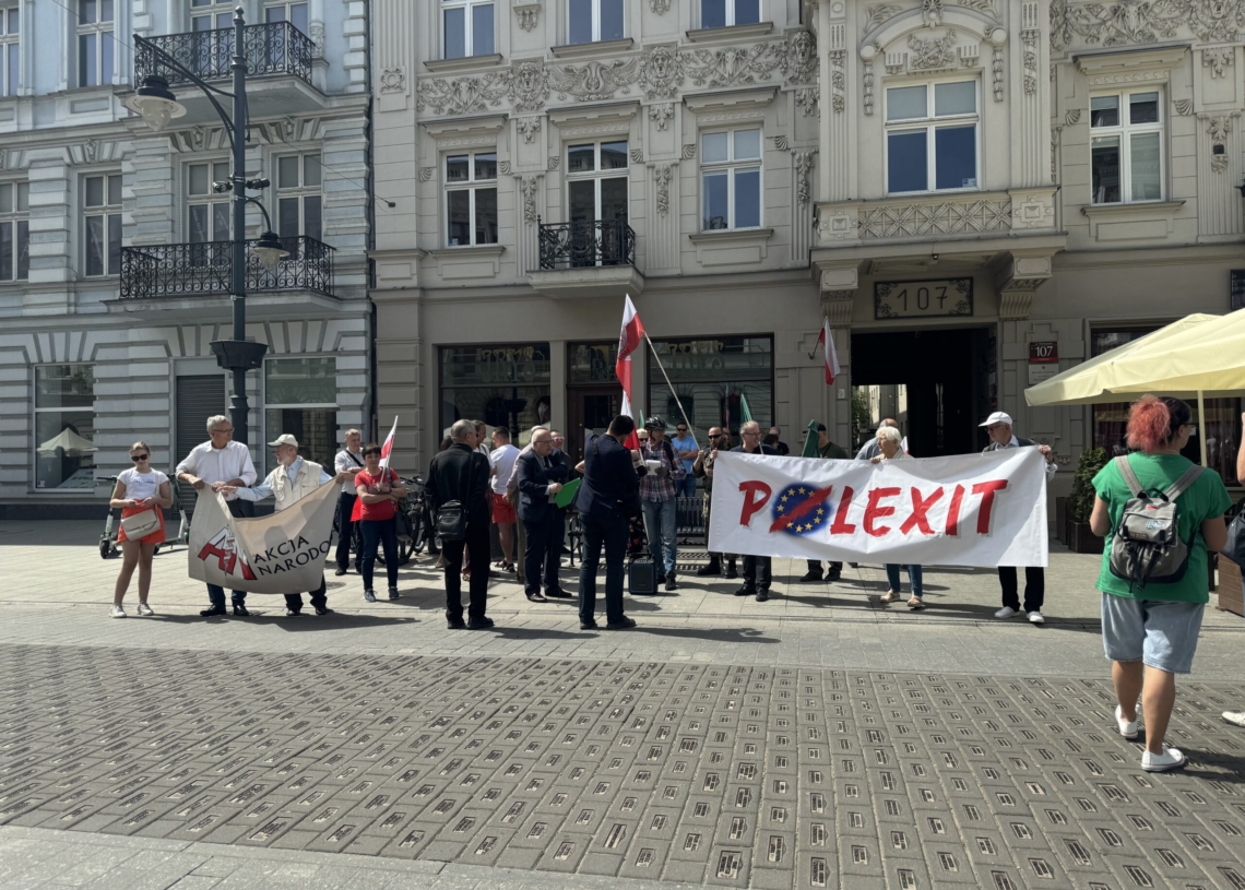 Przeciwnicy Unii Europejskiej maszerowali po ulicy Piotrkowskiej