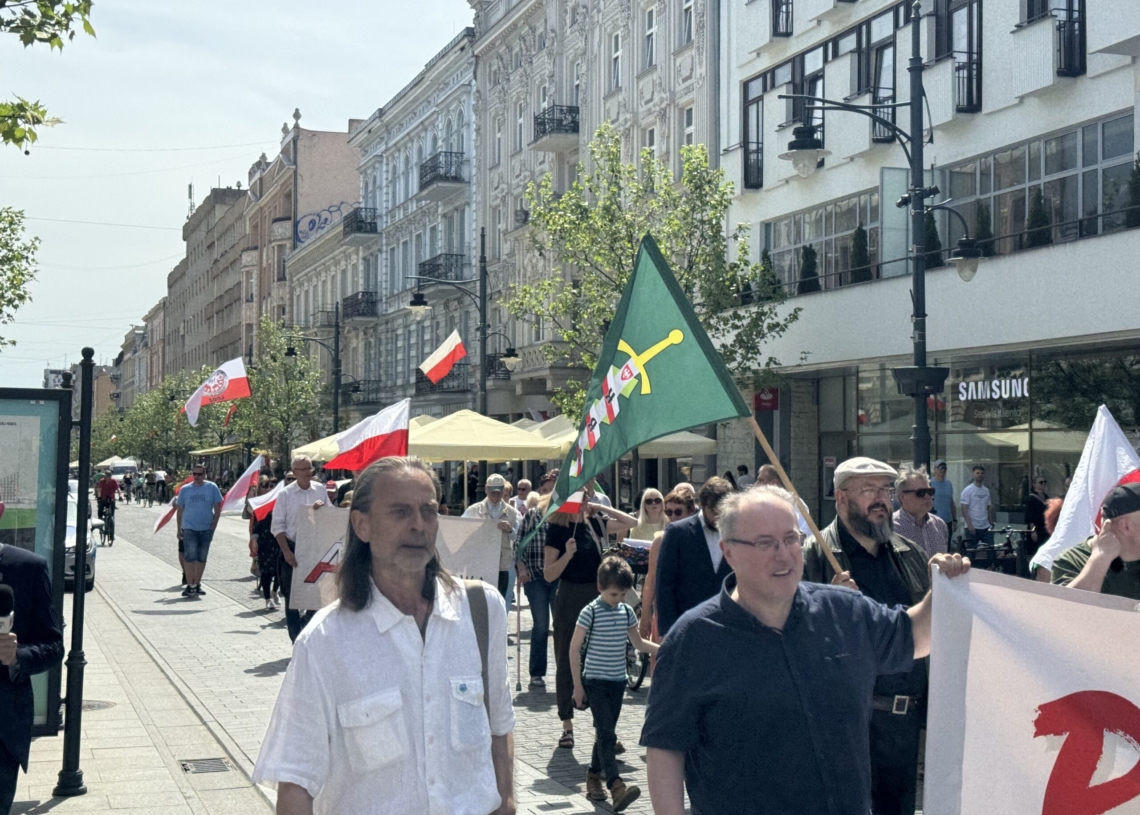 Przeciwnicy Unii Europejskiej maszerowali po ulicy Piotrkowskiej