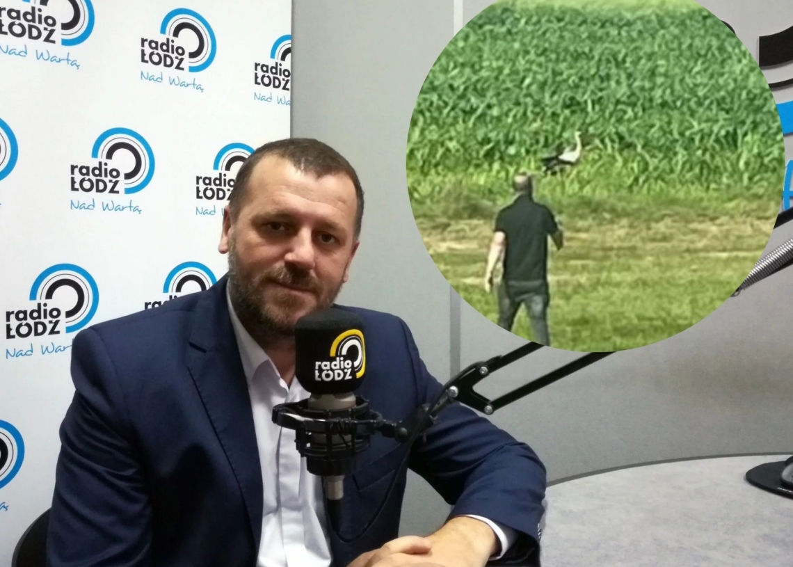 Burmistrz Wieruszowa uratował chorego bociana