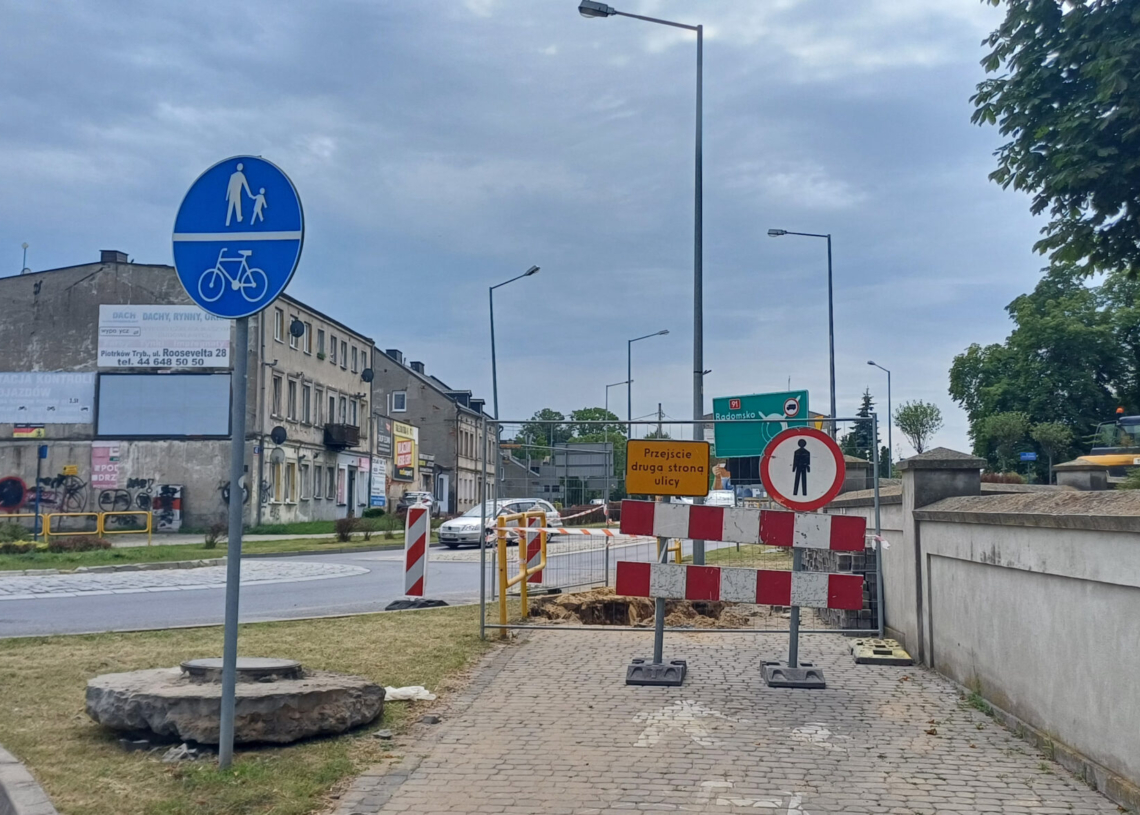 Problemy przy przebudowie ulicy Żeromskiego w Piotrkowie
