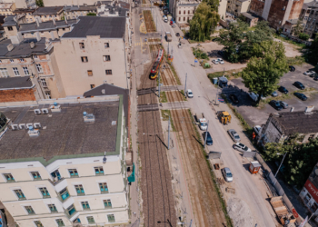 Tymczasowe torowisko na al. Kościuszki