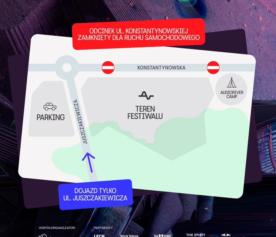 Jak dojechać na Audioriver? Komunikacją miejską, bo ul. Konstantynowska nadal zamknięta