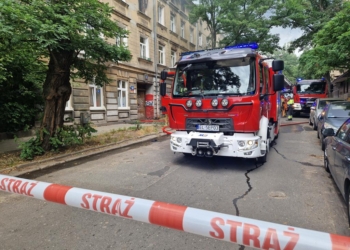 Pożar na Miedzianej w Łodzi