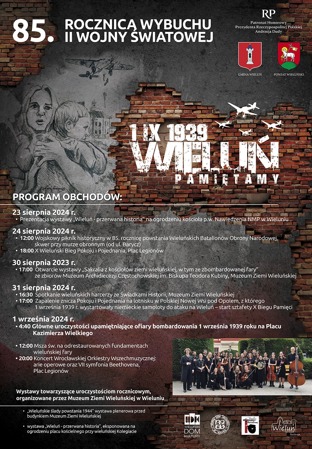 85. rocznica wybuchu II wojny światowej w Wieluniu