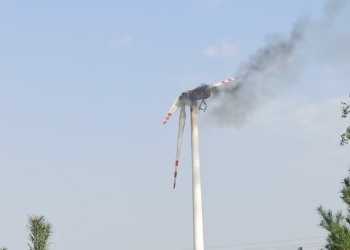 pożar turbiny wiatrowej
