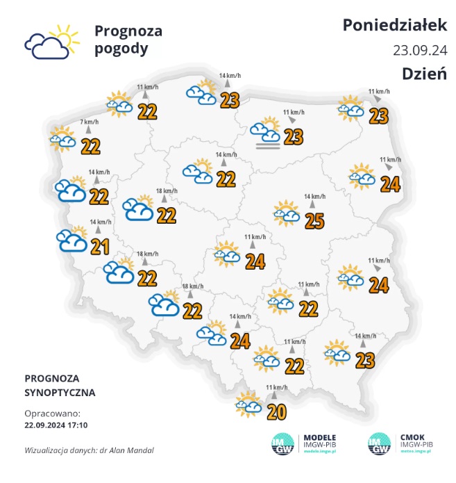 Pogoda na poniedziałek. Początki jesieni w Łódzkiem będą ciepłe 2 pogoda233