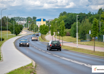 Ulica Staszica w Bełchatowie w remoncie