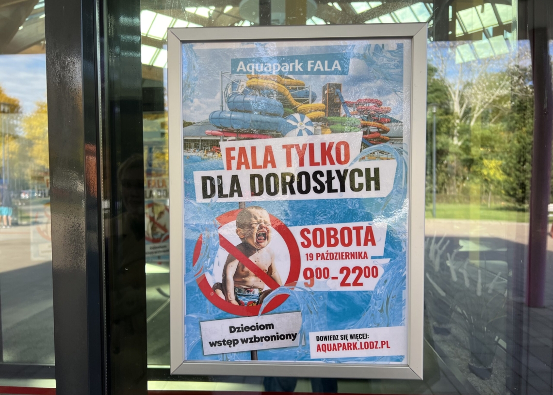 Aquapark Fala w Łodzi tylko dla dorosłych w sobotę 19 października. Akcja wywołała kontrowersje