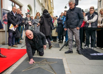 Marcel Łoziński z gwiazdą na Piotrkowskiej w Łodzi