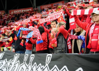 Kibice na meczu Widzew - Górnik