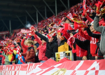 Kibice na meczu Widzew Łódź - Korona Kielce