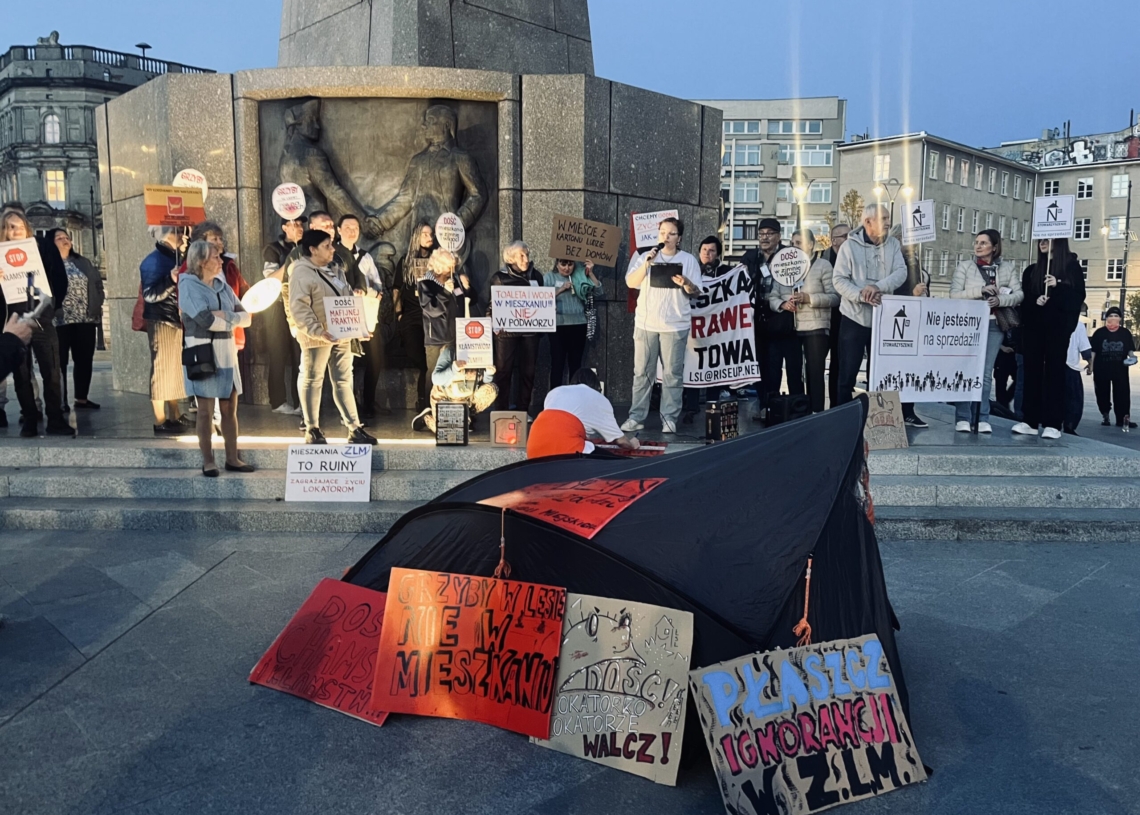 Międzynarodowy Dzień Lokatora. Protest mieszkańców na Placu Wolności