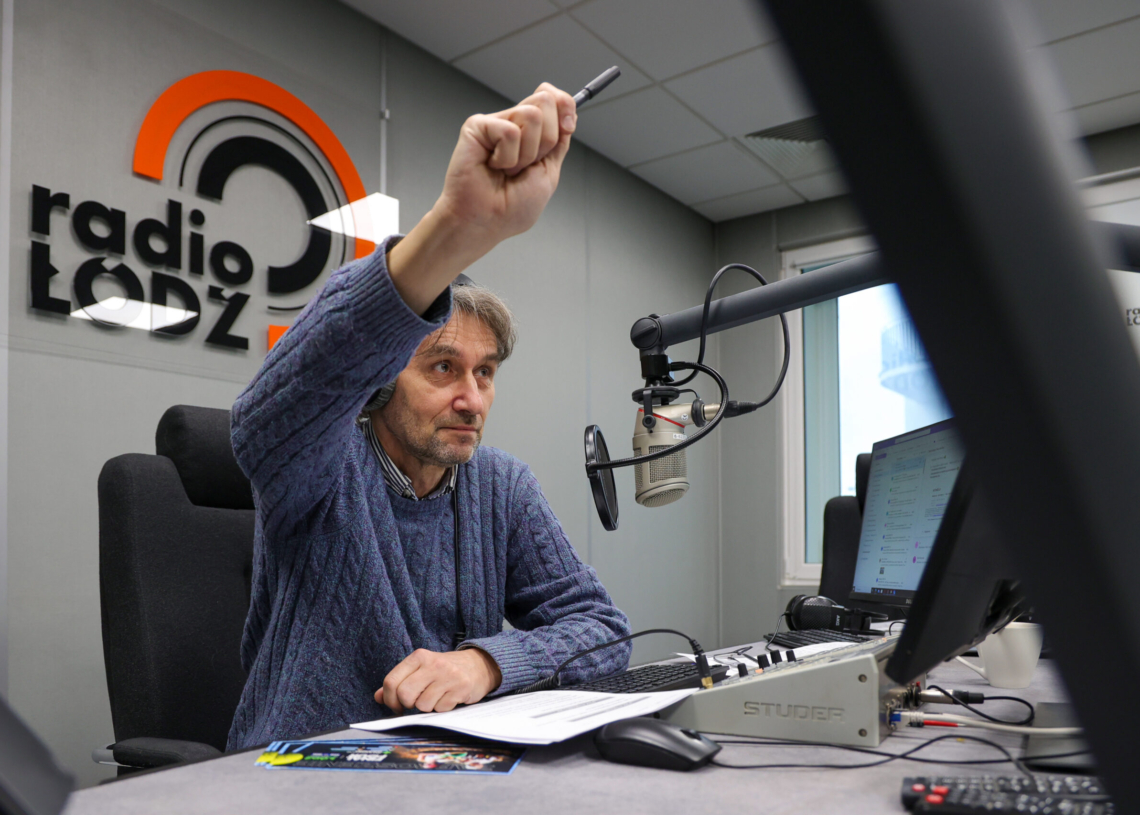 Piotr Andrzejczak w studiu Radia Łódź