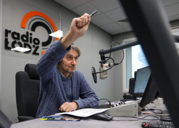 Piotr Andrzejczak w studiu Radia Łódź