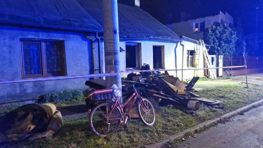Nocny pożar w Kutnie