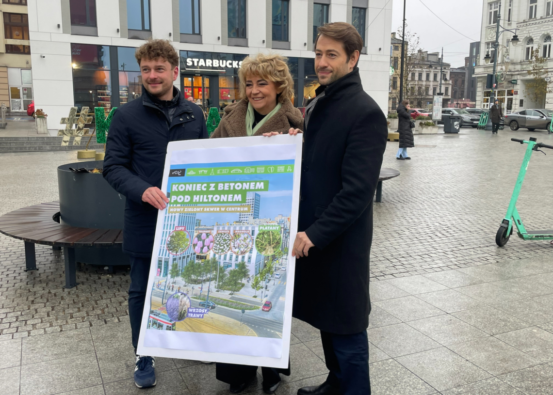Mniej betonu w centrum Łodzi. Miasto zapowiada więcej zieleni 1 Mniej betonu w centrum Łodzi. Miasto zapowiada więcej zieleni