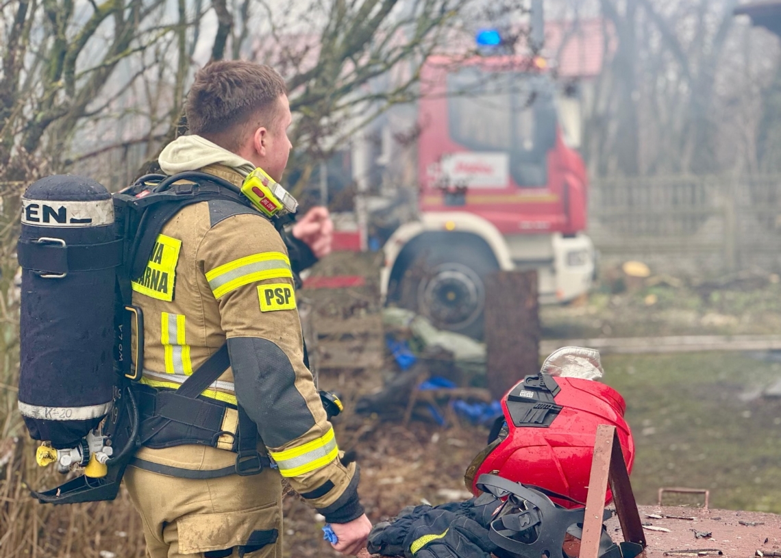 Pożar w powiecie zduńskowolskim. Budynek doszczętnie spłonął