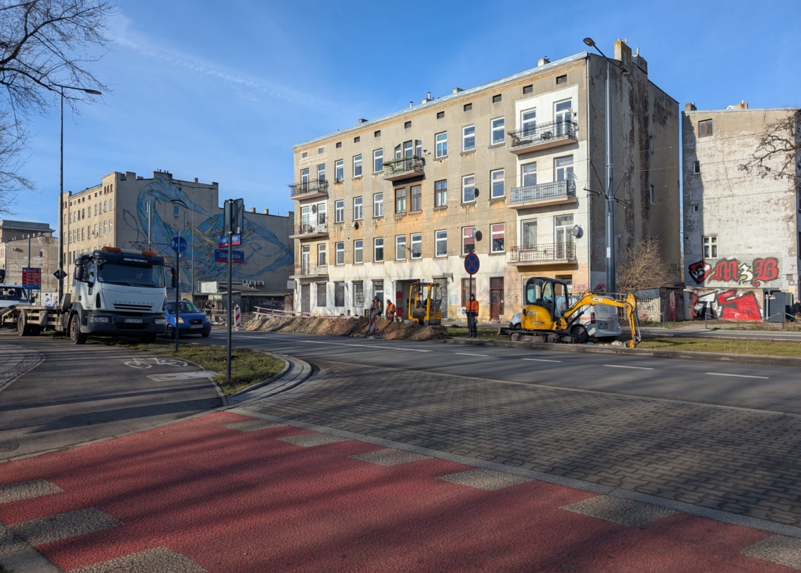 Wojska Polskiego bez tramwajów MPK Łódź. Kursuje komunikacja zastępcza