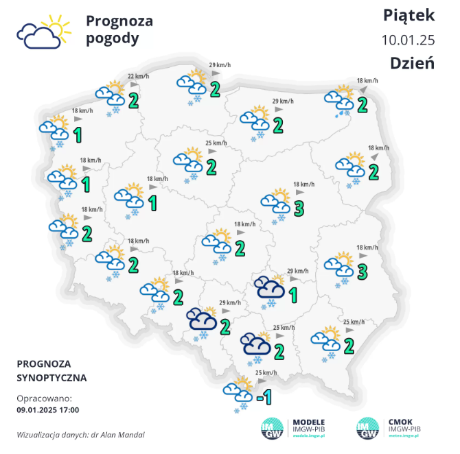 Pogoda na piątek. Uwaga na oblodzenia! 2 pogoda na piątek
