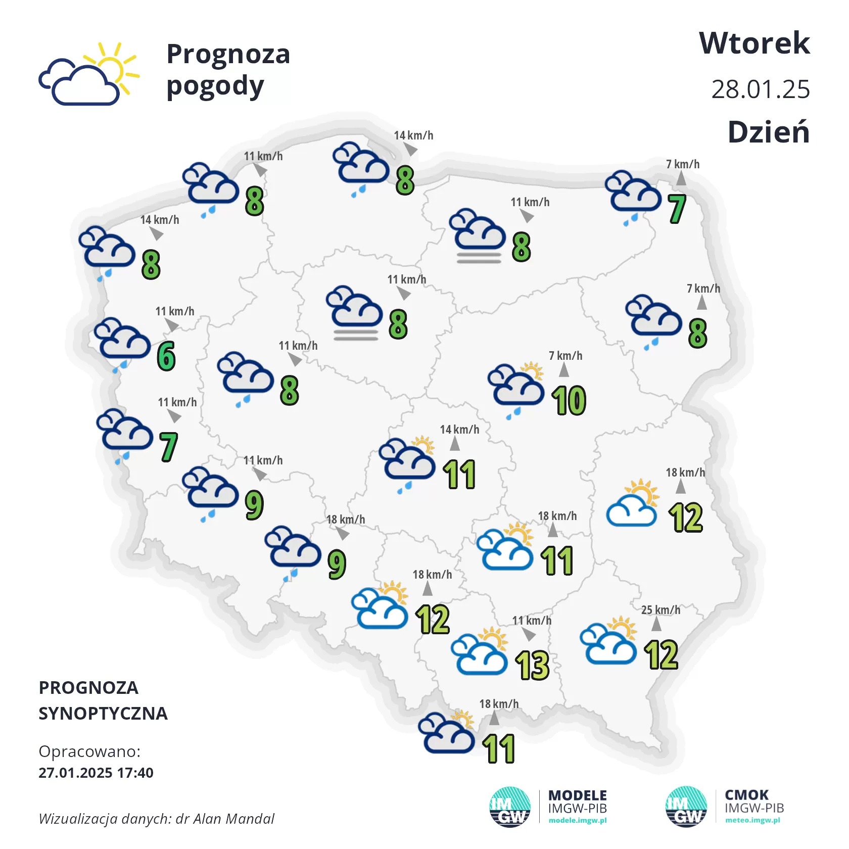Pochmurny wtorek w Łódzkiem. Możliwe opady deszczu 