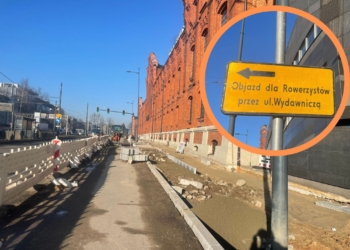 Zwężą chodnik na Kopcińskiego w Łodzi. Utrudnienia dla rowerzystów
