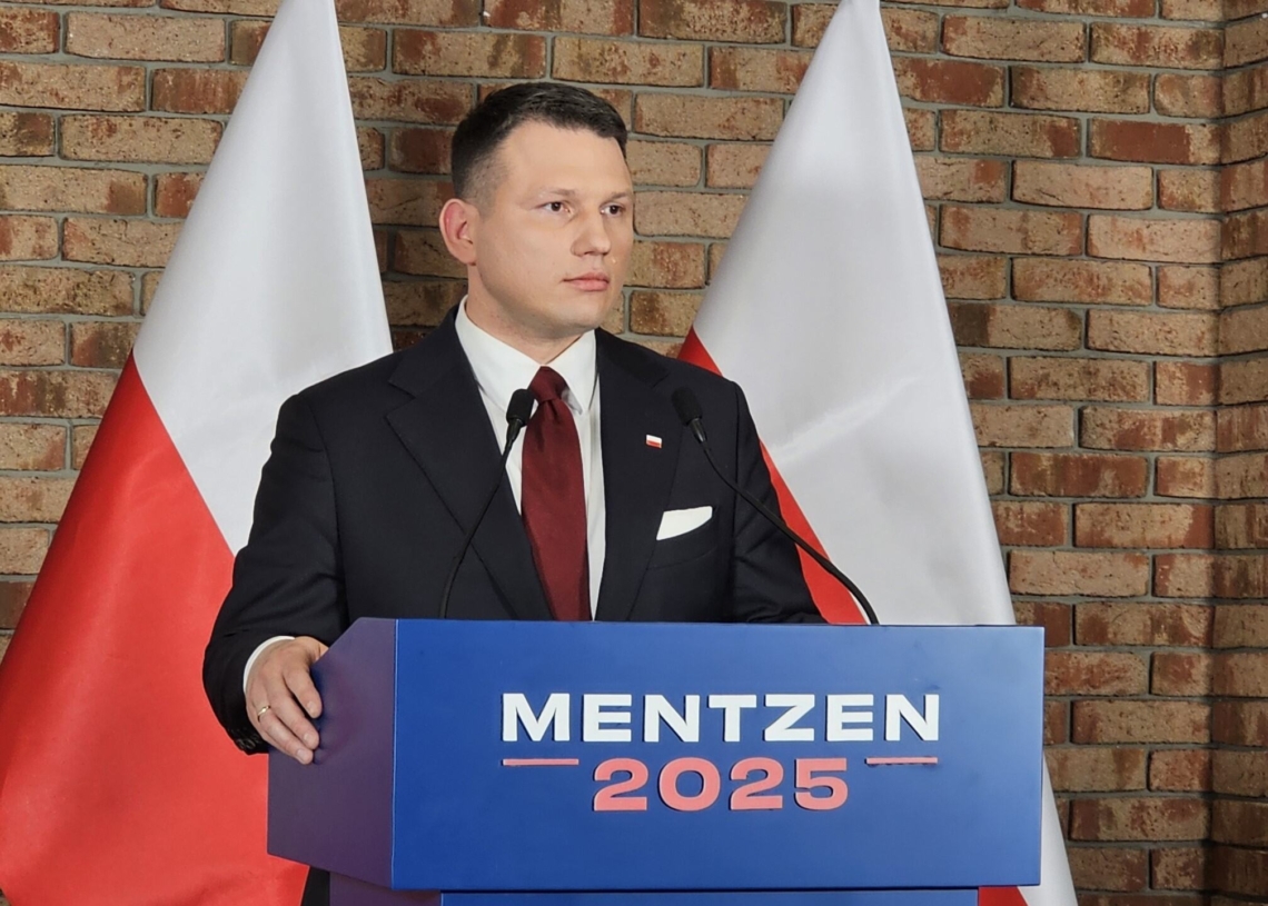 Sławomir Mentzen w Bełchatowie. Kandydat na prezydenta mówił o podatkach i elektrowni jądrowej [ZDJĘCIA]