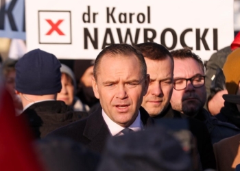 Karol Nawrocki w Skierniewicach. Kandydat na prezydenta zapowiedział złożenie projektu ustawy ws. CPK