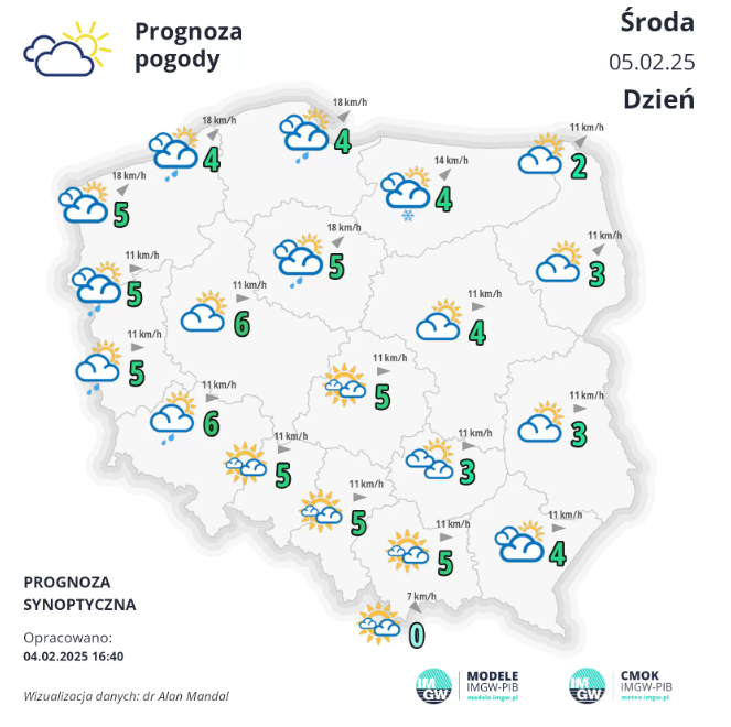 Pogoda na środę. W dzień słońce, a nocą marznące opady 2 Pogoda na środę. W dzień słońce, a nocą marznące opady