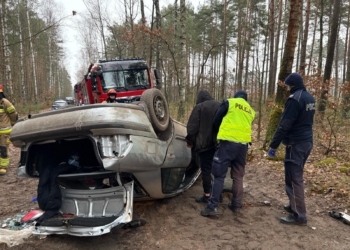 Wybijali szyby w autach, potem uciekali przed policją. Skończyło się dachowaniem [ZDJĘCIA]