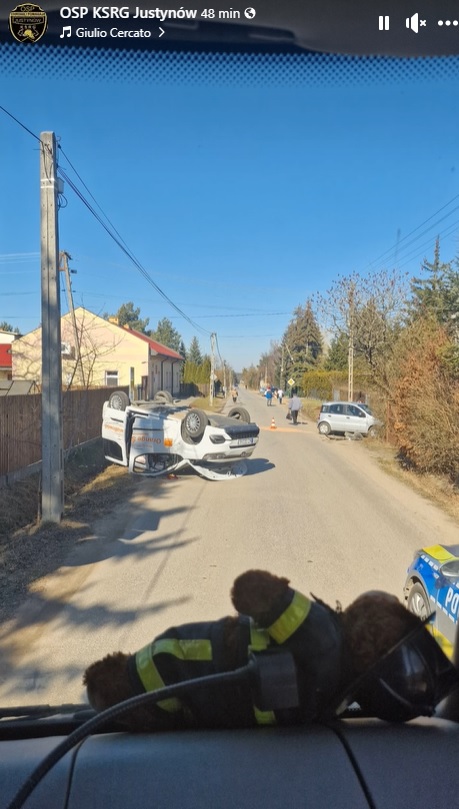 Dachowanie w gminie Andrespol. 76-latek nie ustąpił pierwszeństwa 2 Dachowanie w gminie Andrespol