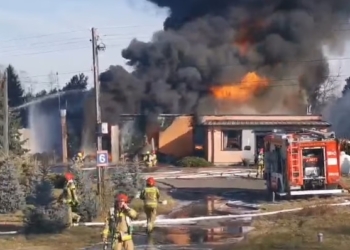 Pożar rozlewni rozcieńczalników pod Ozorkowem