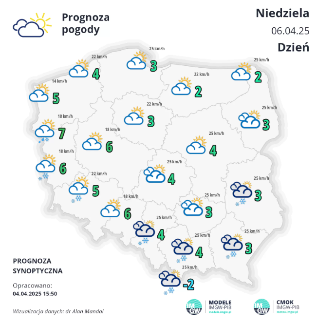 Pogoda na weekend. Uwaga na zimę w kwietniu! 2 pogoda na weekend