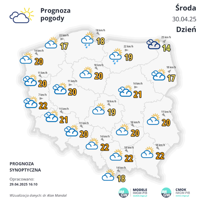 Pogoda na środę. Sprzyjająca aura tuż przed majówką 1 pogoda na środę