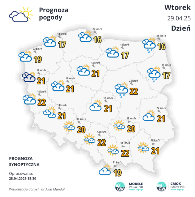 Pogoda na wtorek. W nocy bez mrozu, w dzień ciepło i słonecznie 1 Pogoda na wtorek. W nocy bez mrozu, w dzień ciepło i słonecznie