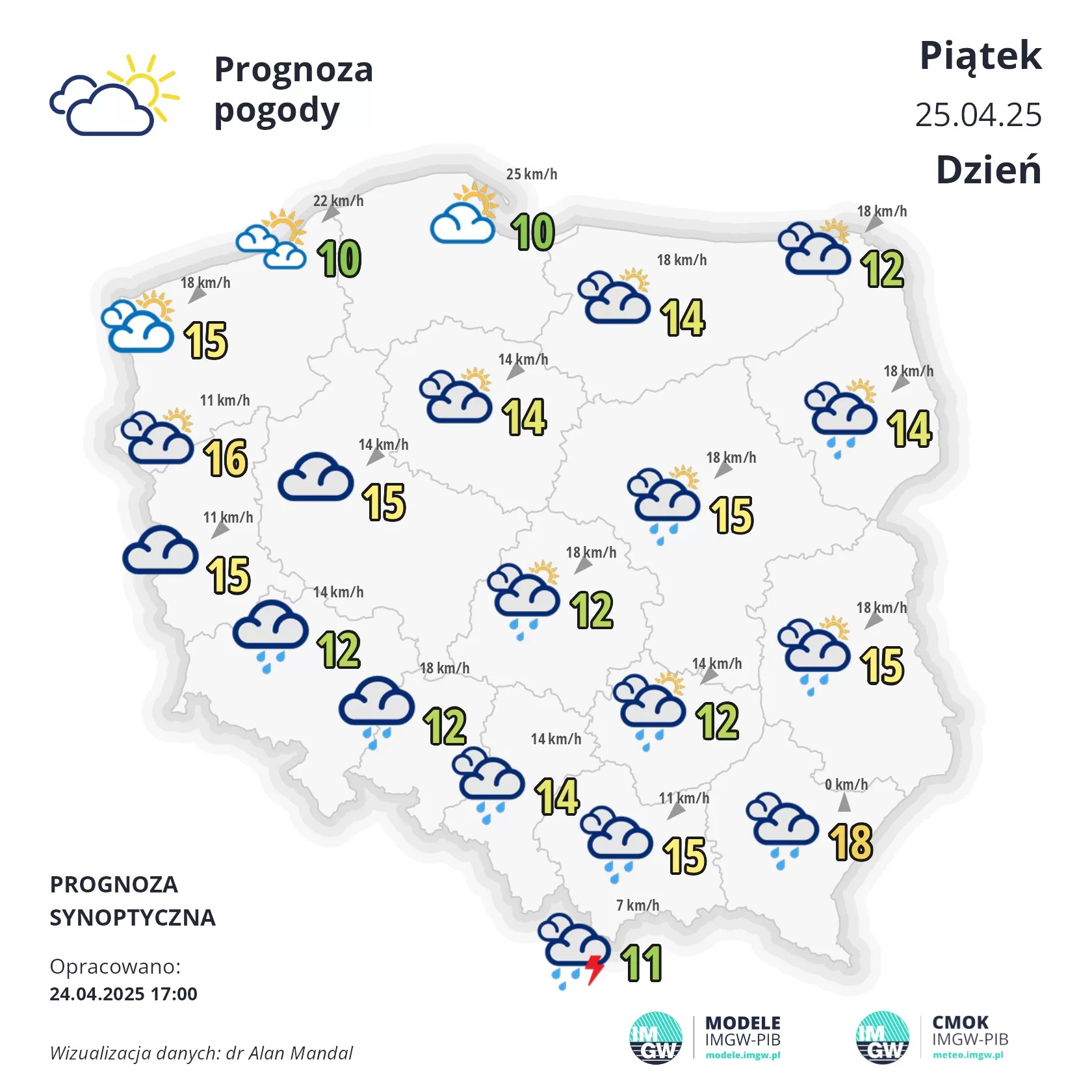 Pogoda na 25 kwietnia. W Łódzkiem chłodno, może padać deszcz 2 Pogoda na 25 kwietnia. W Łódzkiem chłodno, może padać deszcz