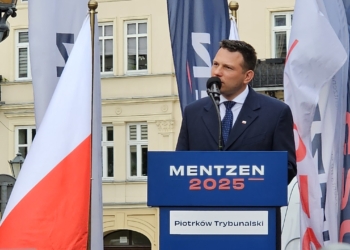 Sławomir Mentzen w Piotrkowie Trybunalskim. Mówił m.in. o centrach integracji cudzoziemców