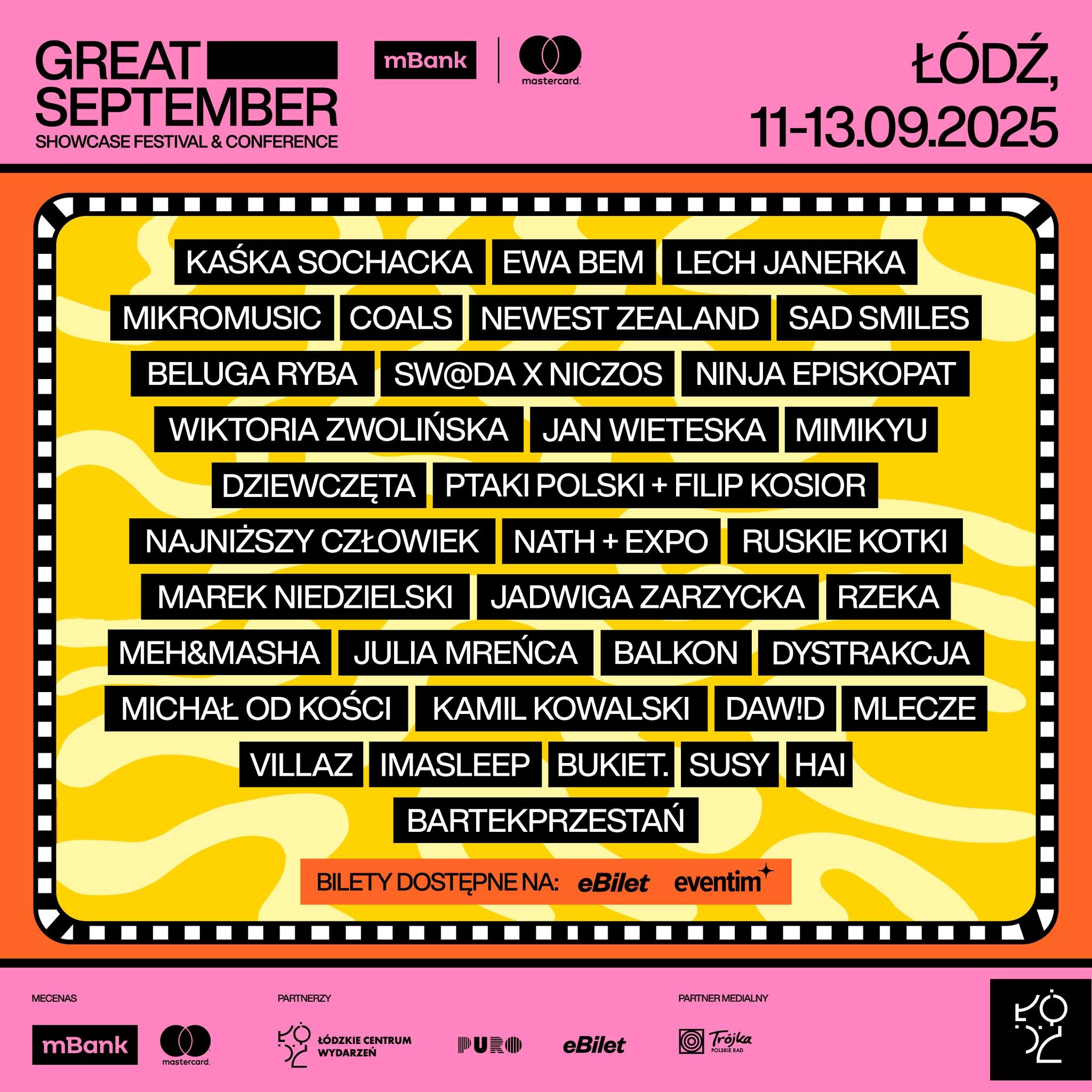 Great September 2025 w Łodzi. Kto wystąpi? Ile kosztują bilety? 2 Great September